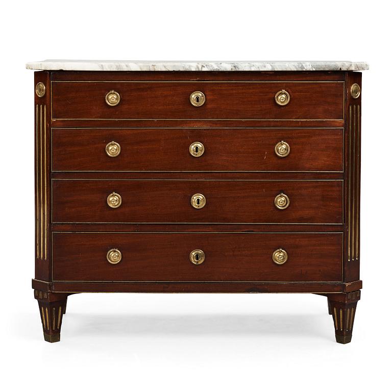 A late Gustavian writing commode, late 18th century.