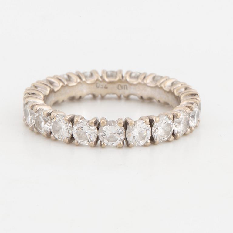 Eternity brilliant-cut diamond ring.