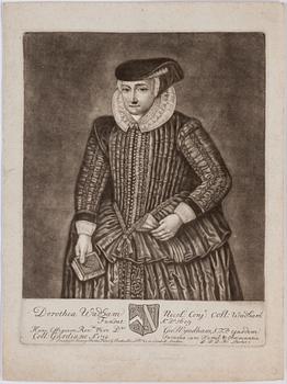A mixed lot of 14 unframed 18th century mezzotint and aquatint portraits.