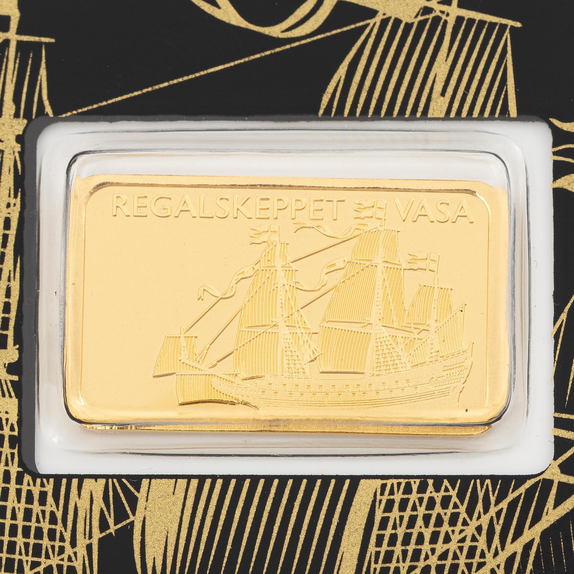 Gold bar, “Regalskeppet Vasa”, Schöne edelmetaal.