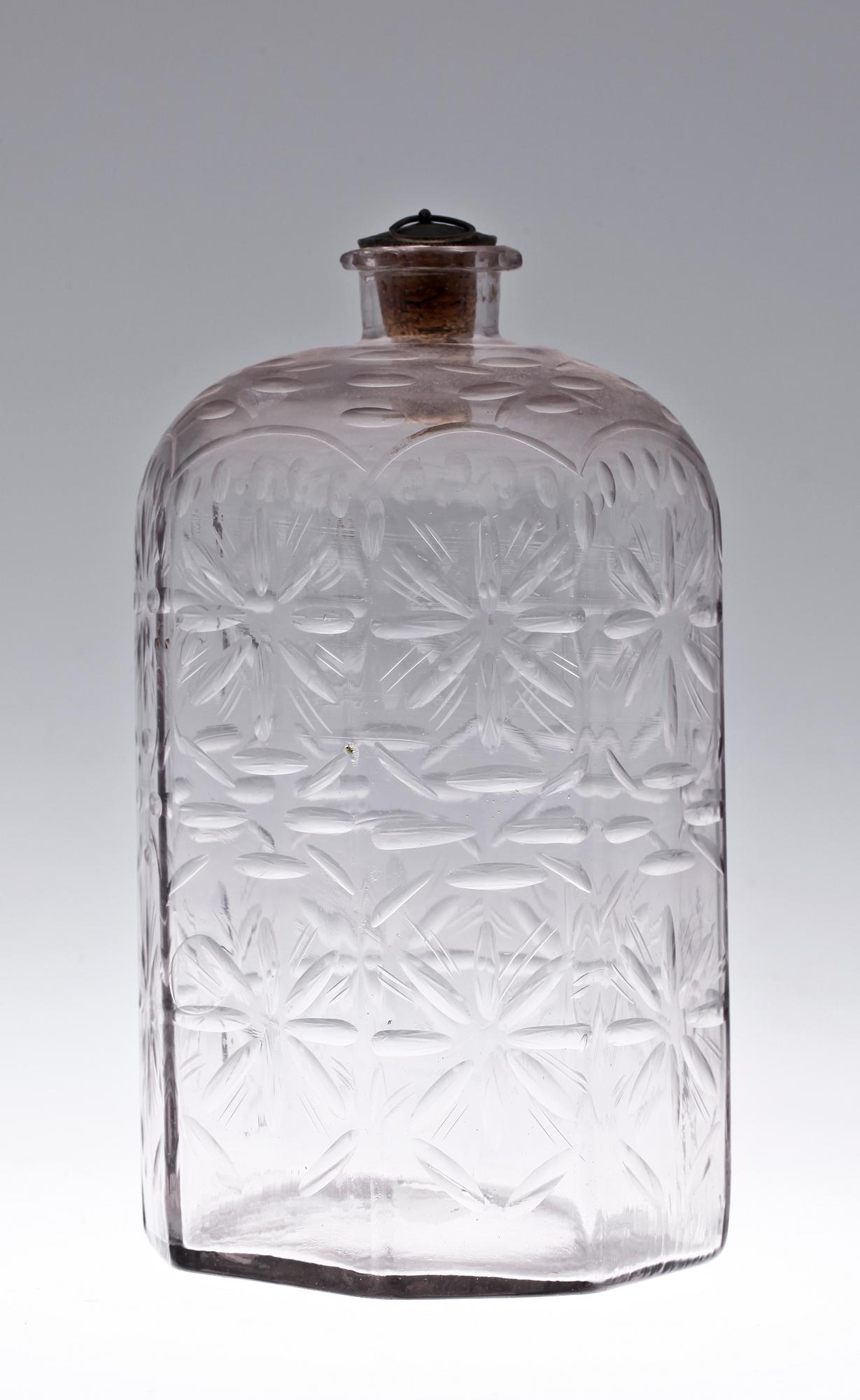 FLASKA, glas, troligen 1700-tal.