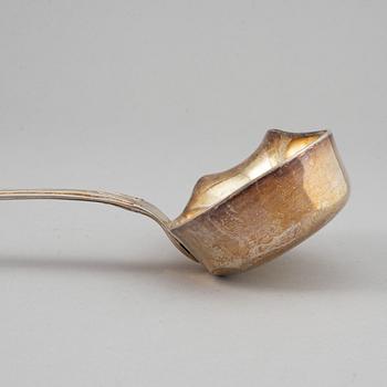 A Swedish 19th century silver soup-laddle, mark of Gustaf Möllenborg, Stockholm 1853.