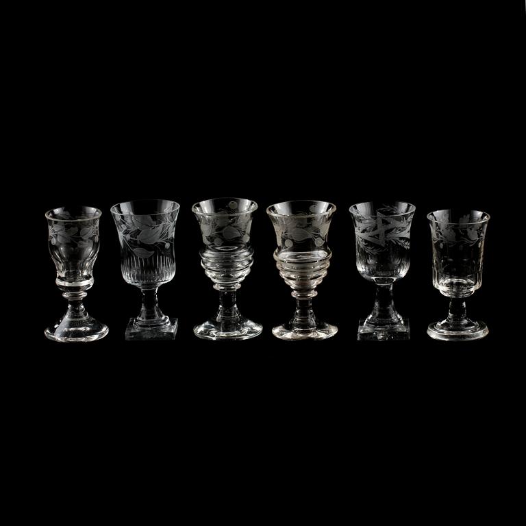 STARKVINSGLAS, 6 st, 1800-tal.
