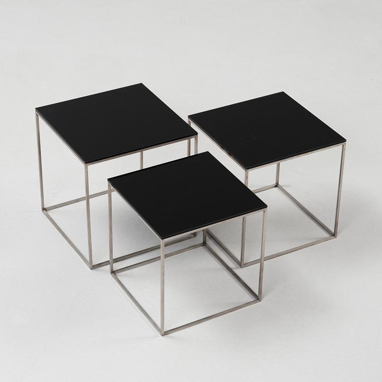 A Poul Kjaerholm 'PK-71' set of occasional tables, Fritz Hansen, Danmark.