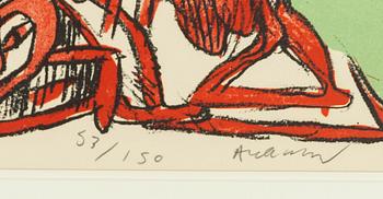 Pierre Alechinsky, "Schismes", fyra stycken färglitografier.