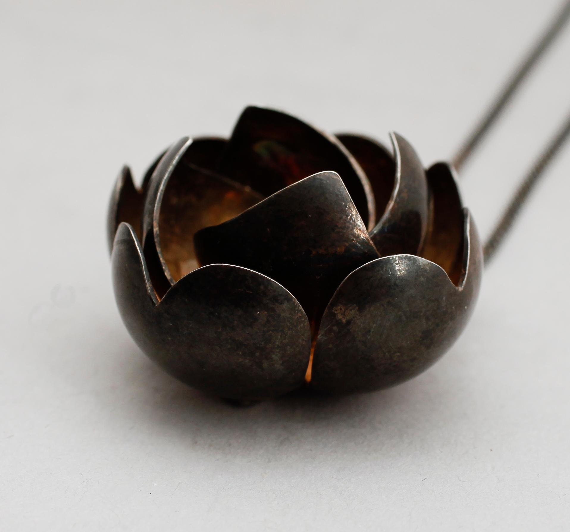COLLIER MED HÄNGE, silver, Peter von Post, Stockholm 1971. Vikt ca 39 g.