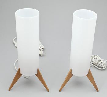 BORDSLAMPOR, ett par, "Raketen", Uno och Östen Kristiansson, Luxus. 1950-tal.