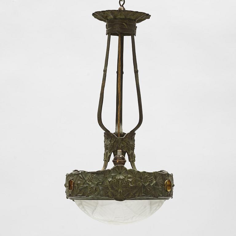 Taklampa, brons, Jugend, Böhlmarks lampfabrik 1907-24.