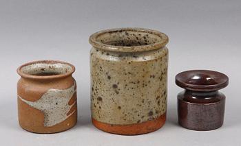 VASER, 3 st, stengods, Rolf Palm samt Claes Thell.