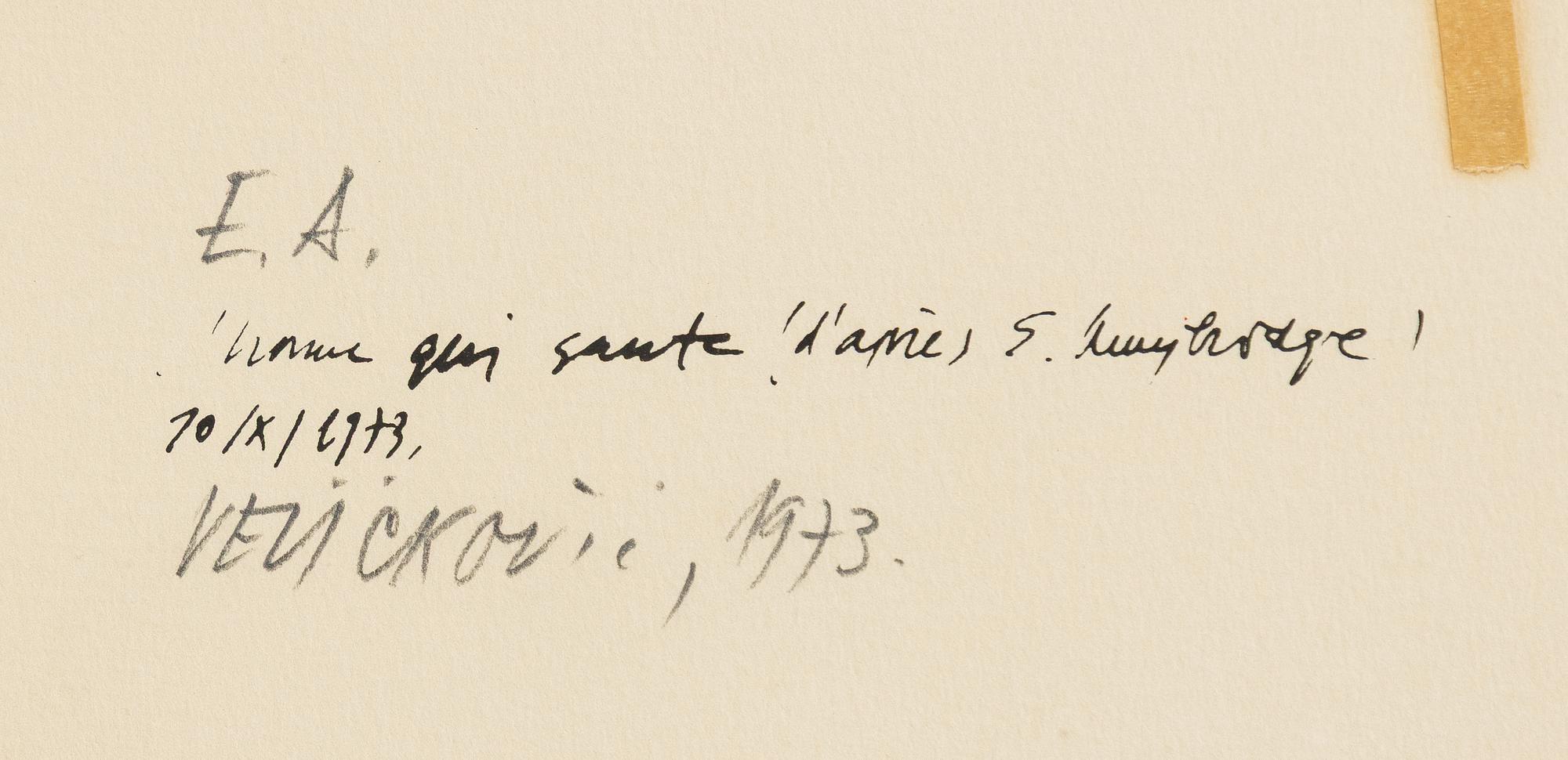 Vladimir (Vlada) Veličković, Untitled.