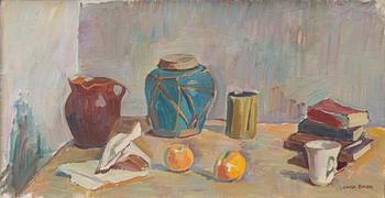 Gunnar Svenson, "Nature morte med statyett".
