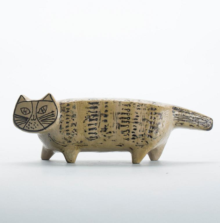 FIGURIN, stengods, "Katt", Lisa Larson, Gustavsberg. Ur serien "Stora zoo", i produktion 1958-1979.