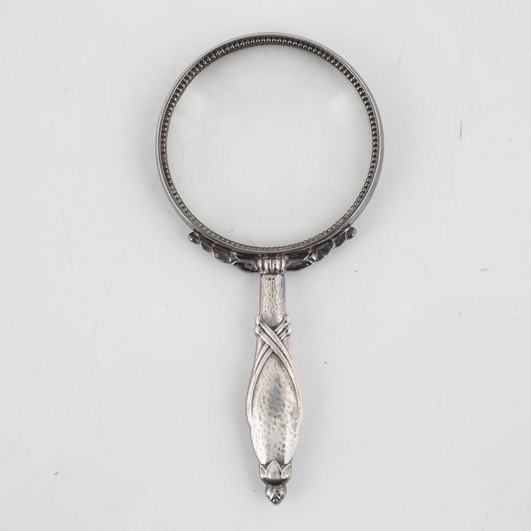 Georg Jensen, förstoringsglas, sterlingsilver, Köpenhamn, efter 1945.