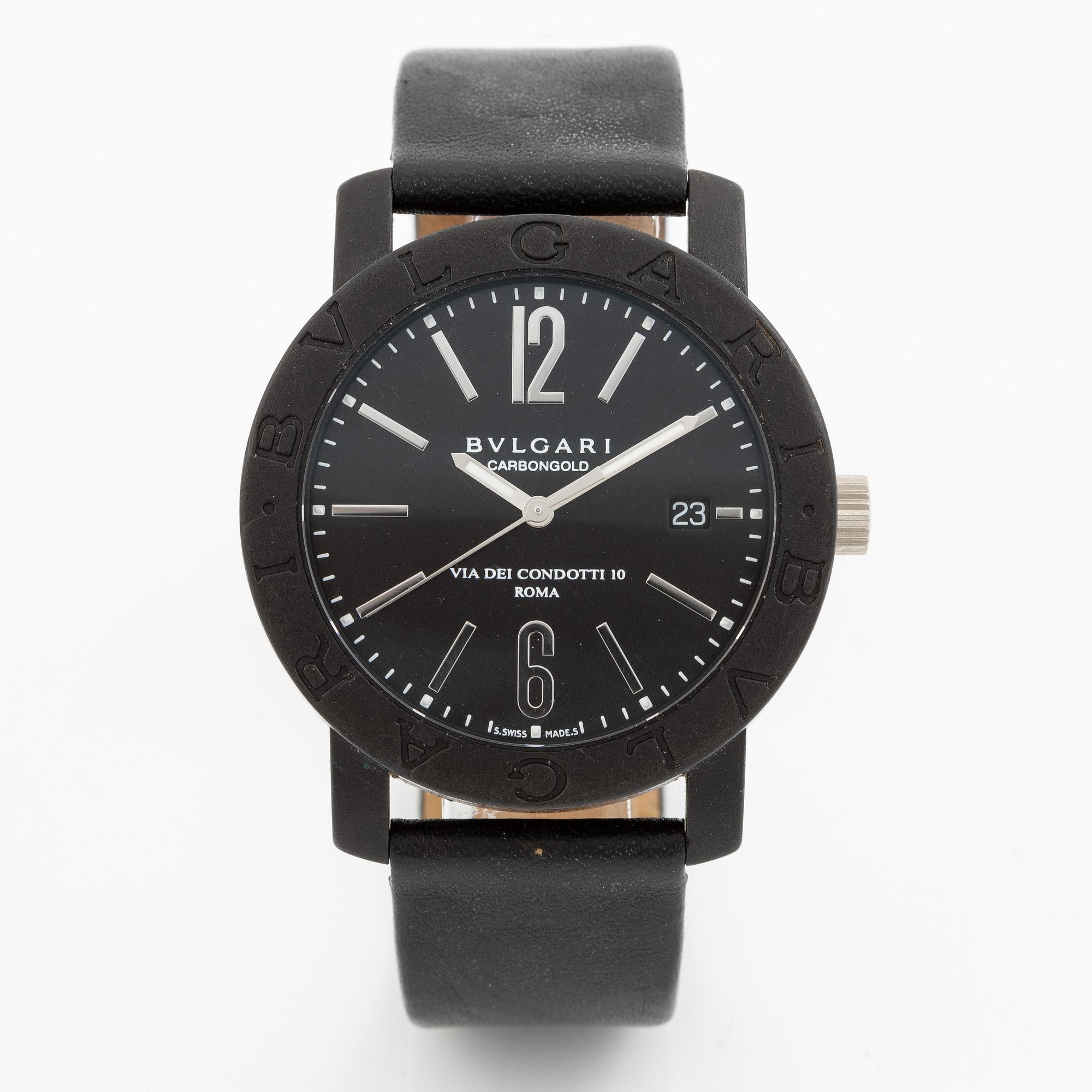 Bulgari, Bvlgari, Carbongold, "Via Dei Condotti 10, Roma", wristwatch, 40 mm.