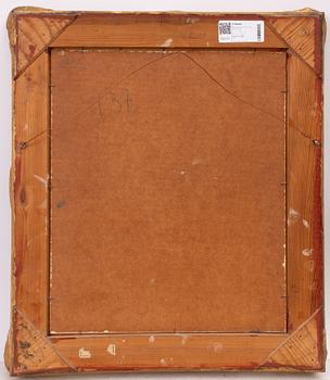 Olle Hjortzberg, Yellow roses in a silver vase.