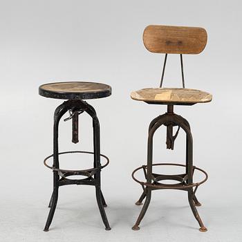 Stool and chair, first half of the 20th Century.