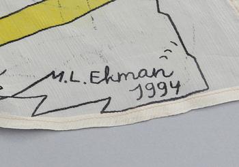 SCARF, Marie-Louise Ekman, Kellerman Art Collection, sign i trycket M.L Ekman 1994.