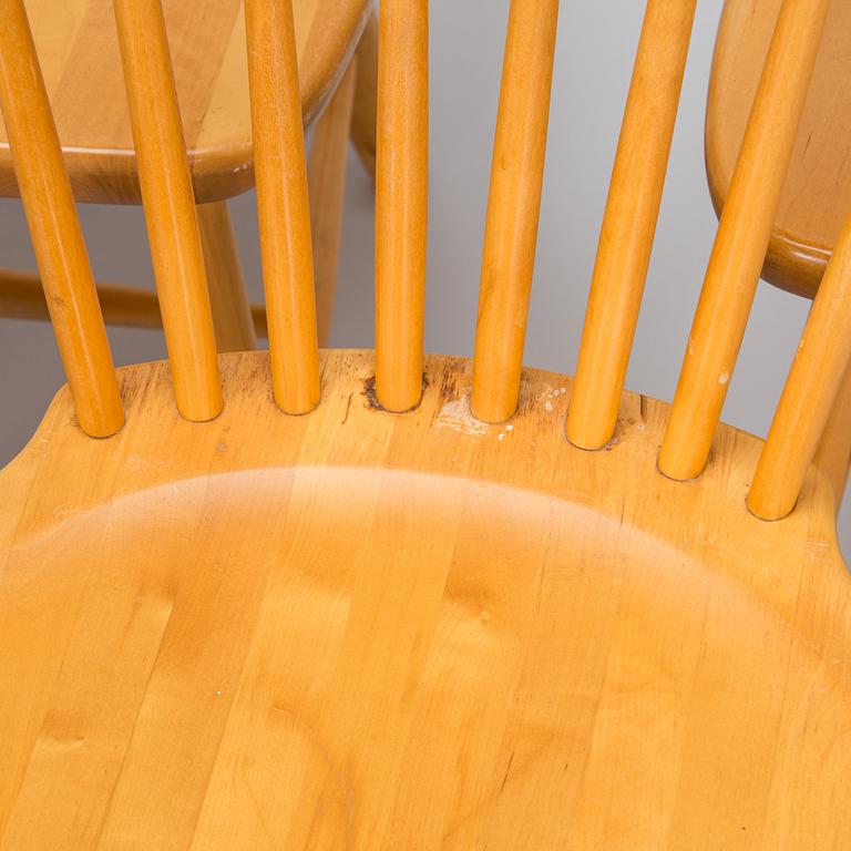 Carl Malmsten, a set of six "Lilla Åland" chairs, Stolab, dated 1990-1992.