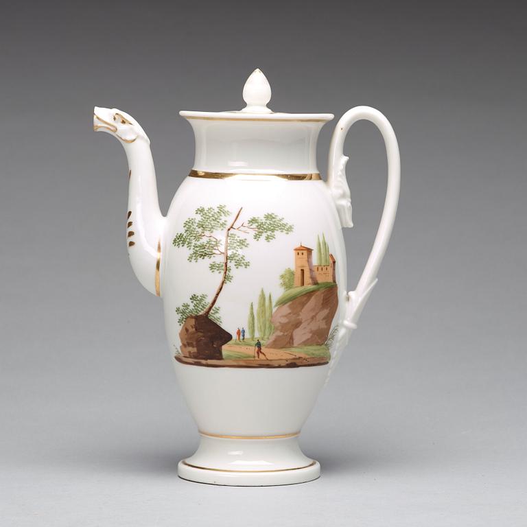 KAFFE och TESERVIS, 18 delar, porslin. Frankrike, Empire, tidigt 1800-tal.