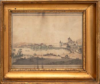 Johann Ludwig von Aberli (1786-1823), city motif, turn of the 18th/19th century.
