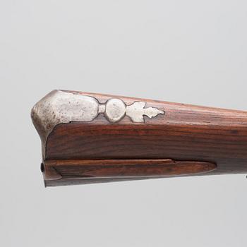 Flintlock gun, Swedish, double-barrelled, second half of the 18th century.