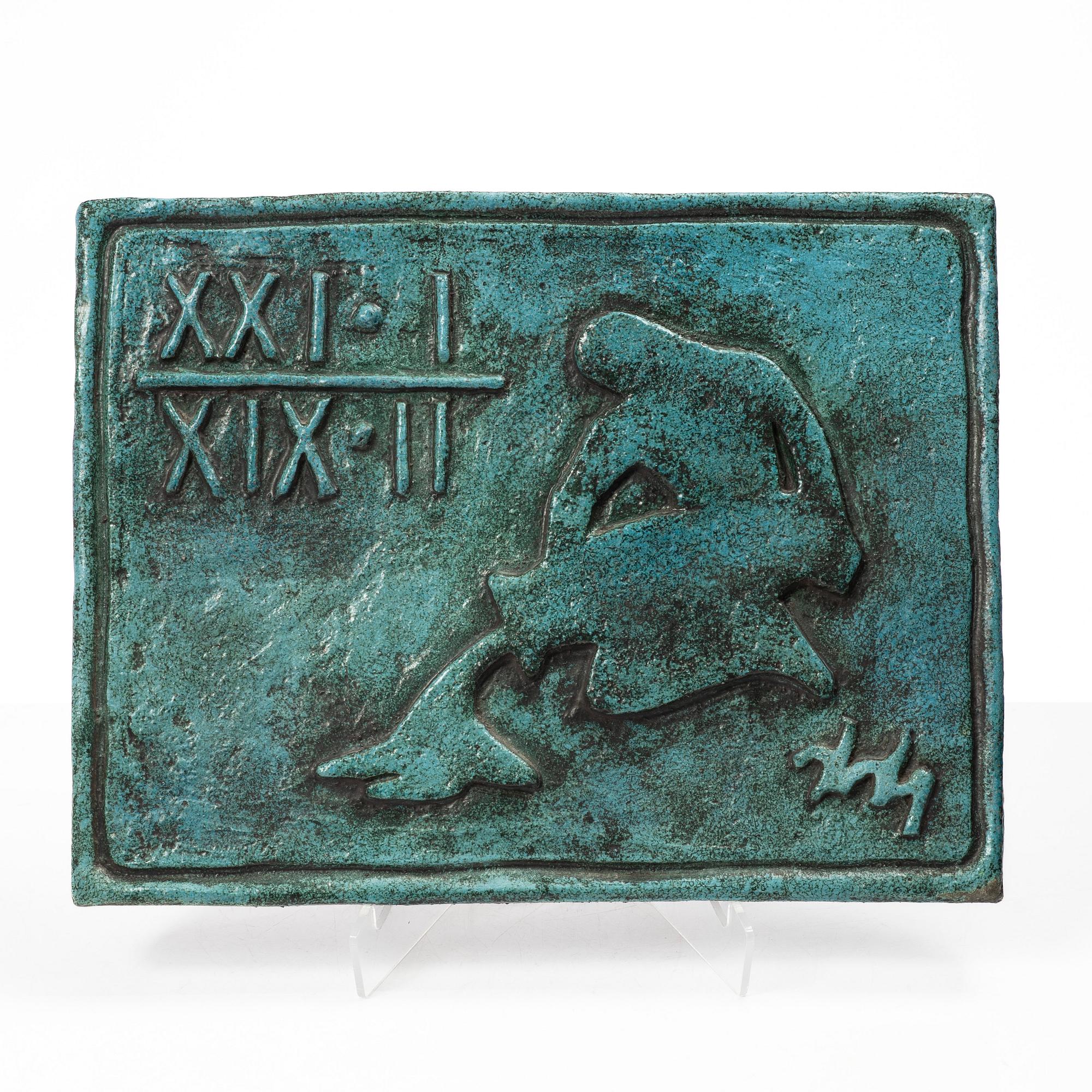 Hans Hedberg, a ceramic wall relief, Biot, France.