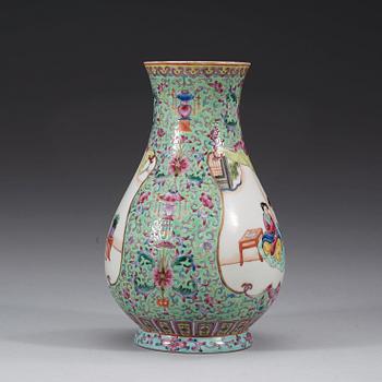 A famille rose vase, 20th Century, with seal mark in red.