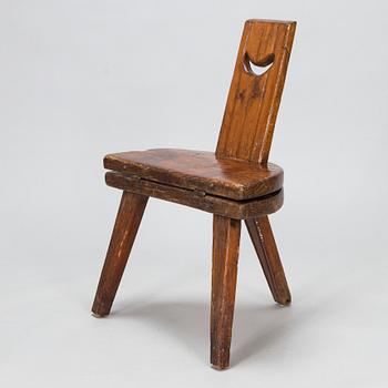 A folk art table / chair, marked 1841.