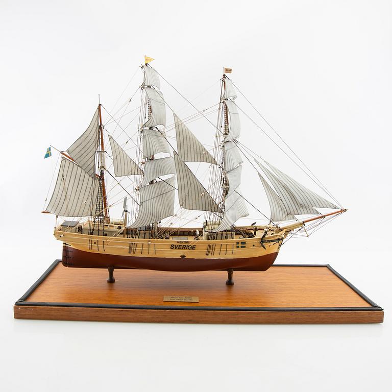 Fartygsmodell "Mentor", byggd av Sten Bergwall 1996.