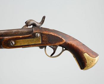 A mid 19th century cap lock gun.