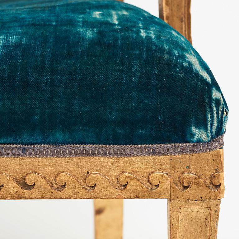 A pair of late Gustavian armchairs by Ephraim Ståhl (master in Stockholm 1794-1820).