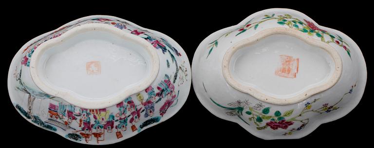 SKÅLFAT, 2 st, porslin, Kina, 1800-tal.