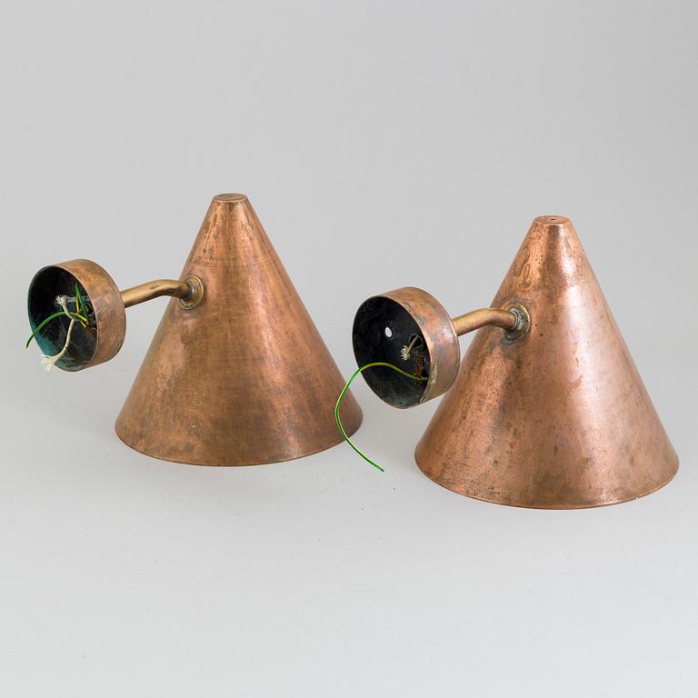 HANS-AGNE JAKOBSSON, vägglampor, ett par, 'Tratten' Markaryd.