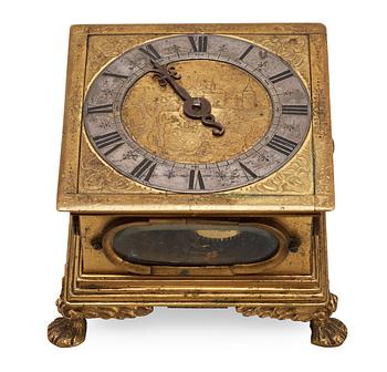A Baroque traveller´s clock by Jacob Gierkie, dated 1647.