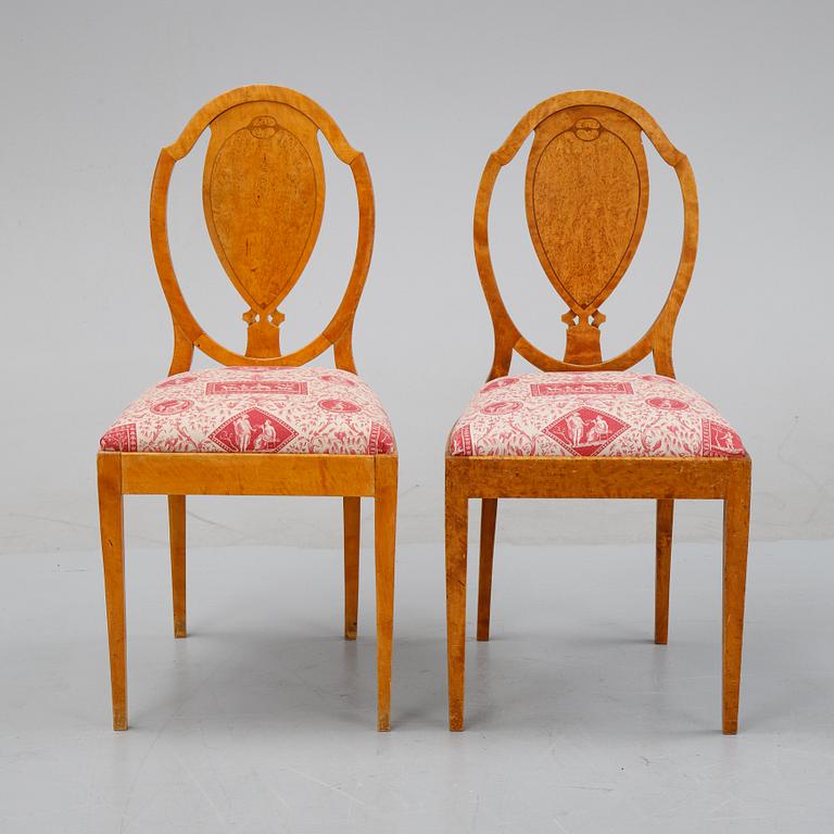 Nordiska Kompaniet, five Art Nouveau 'Nya Maj' chairs, early 20t century.