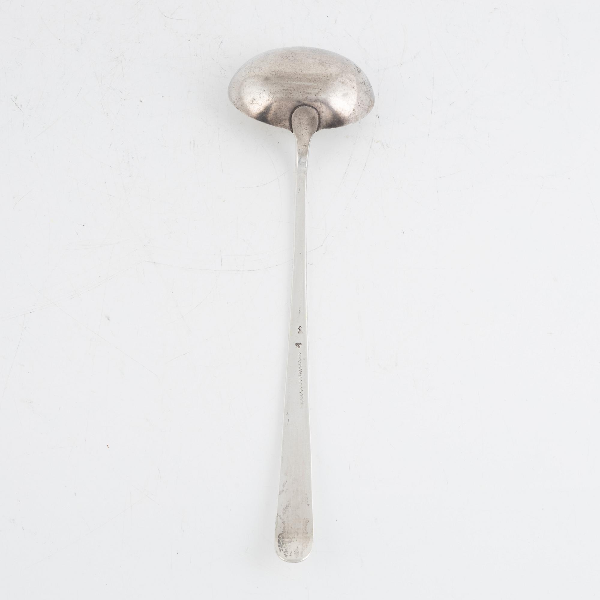 Soup ladle / punch ladle, silver, 18th Century.