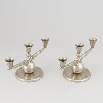 A pair of pewter candelabra, L &  L, Svenskt Tenn, 1938.