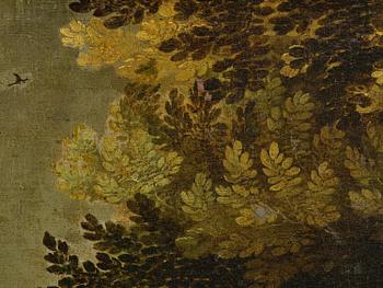 Flemish school, 16th/17th century in the manner of Anton Mirou, Landscape with figure staffage by a village.