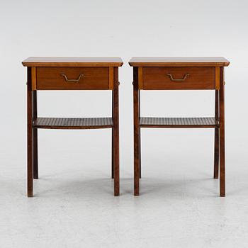 A pair of mahogany bedside tables, mid 20th Century.