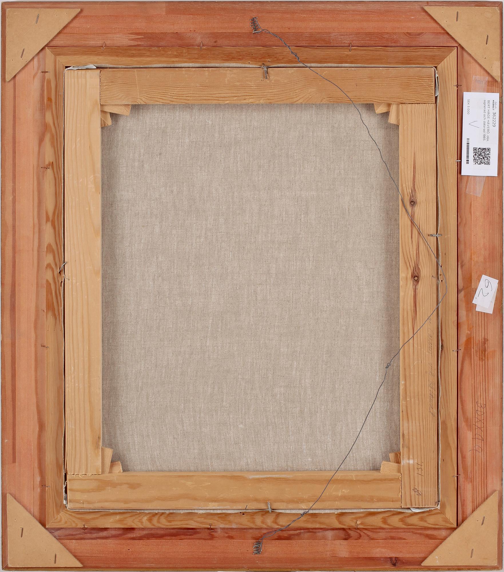 BERT HÅGE HÄVERÖ, olja på duk, signerad och daterad 1985.