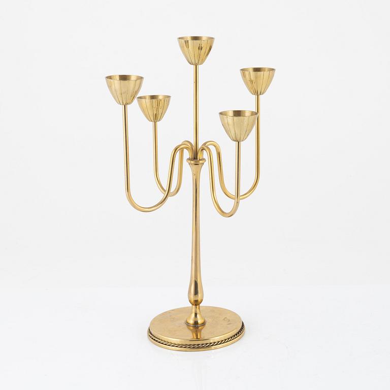 Gunnar Ander, candelabra, Ystad Metall, Sweden, mid-20th century.