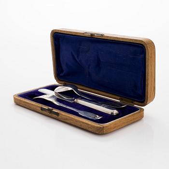 Cutlery in case, 3 pcs, silver, Filander and Timper, St Petersburg 1869 and Helsinki 1900.