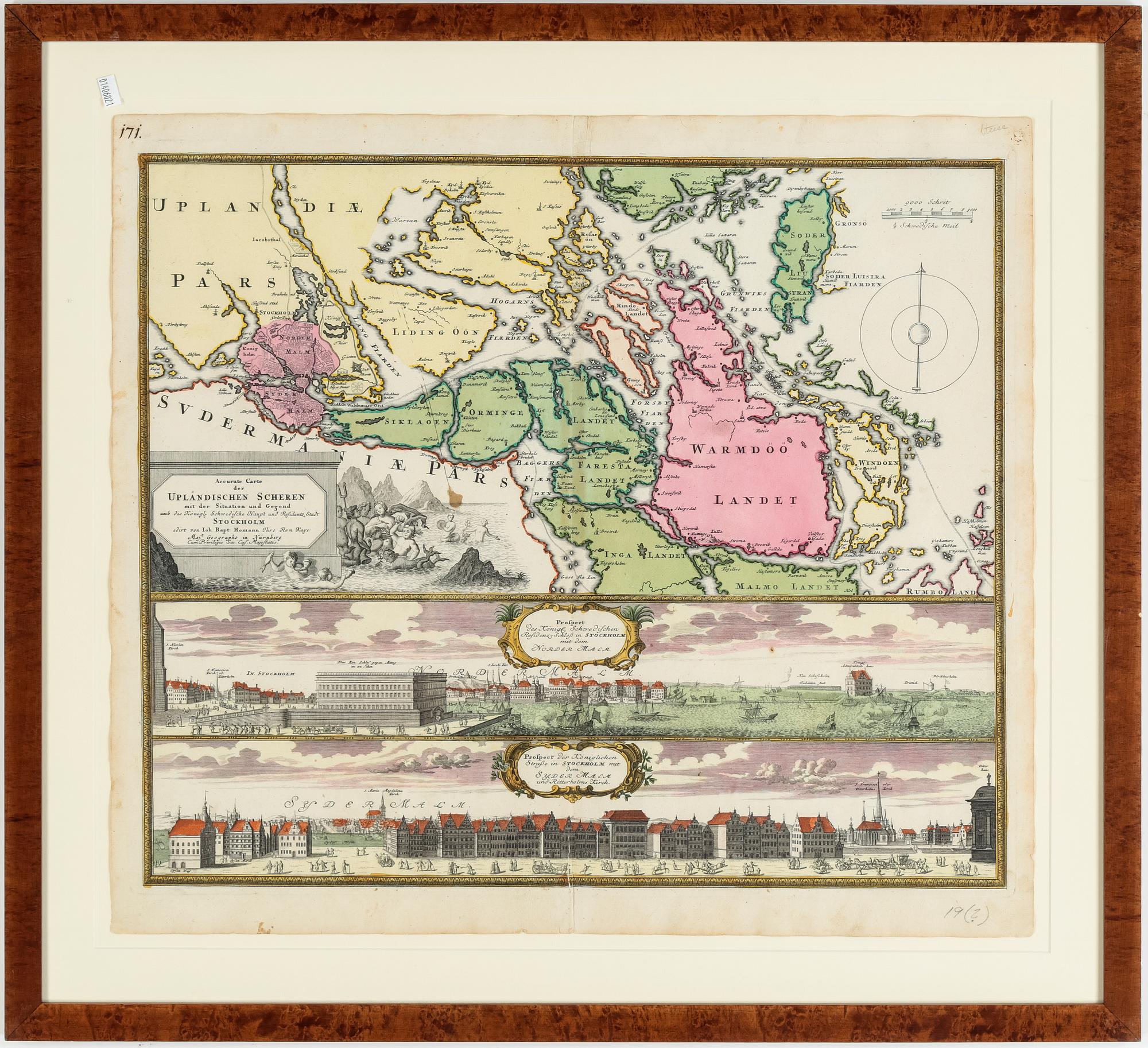 KARTA, kopparstick, "Accurate Carte der Upländischen Scheren mit...", 1700-tal.