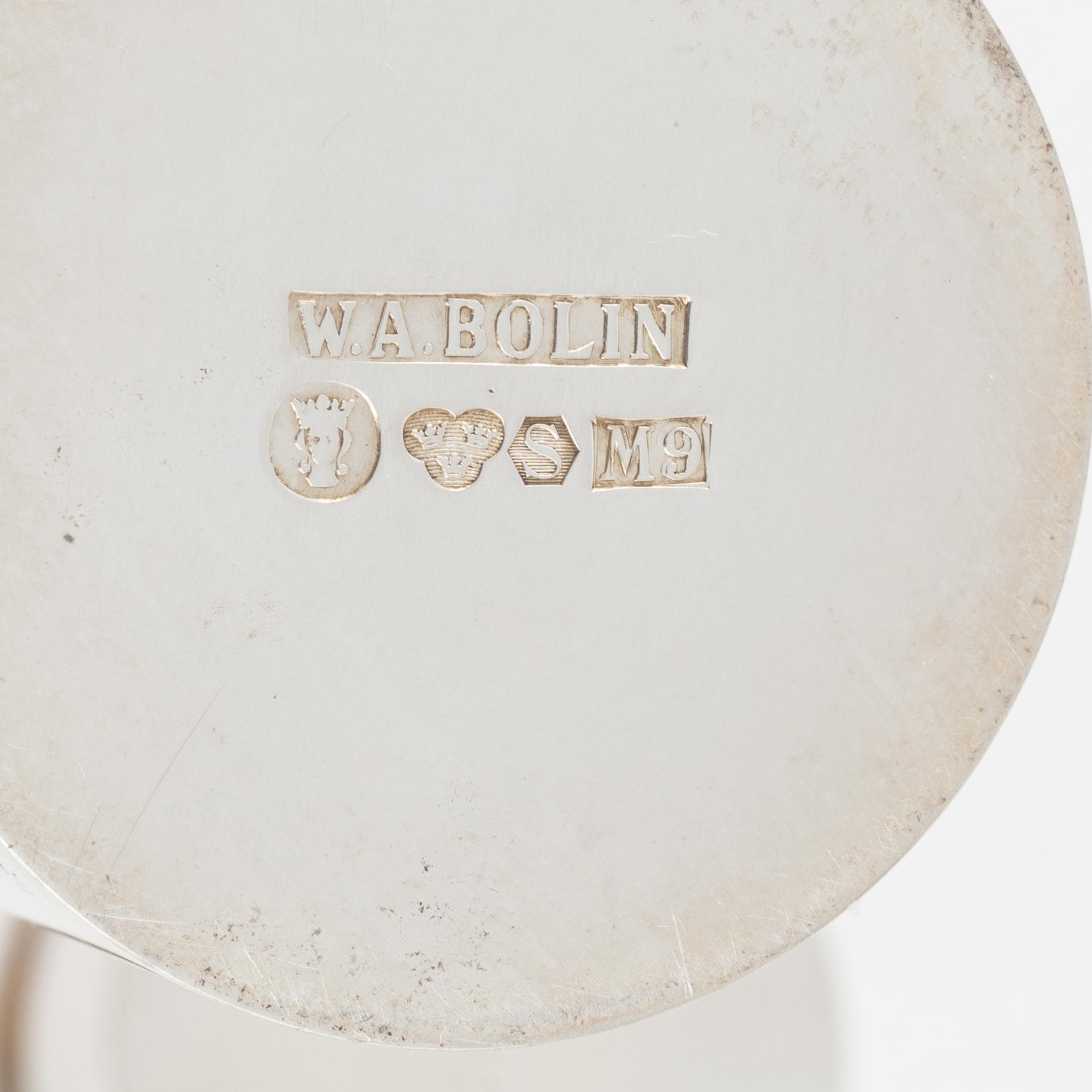 A Swedish silver vase, a bowl and a box with cover, including Atelier Borgila, Stockholm, 1966.
