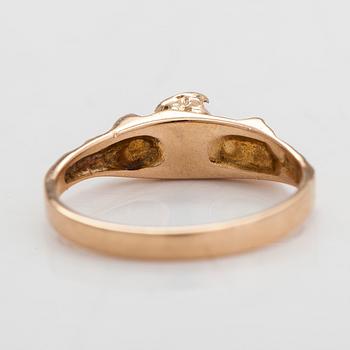 Björn Weckström, a 14K gold and cultured pearl ring 'Small word' for Lapponia 1976.
