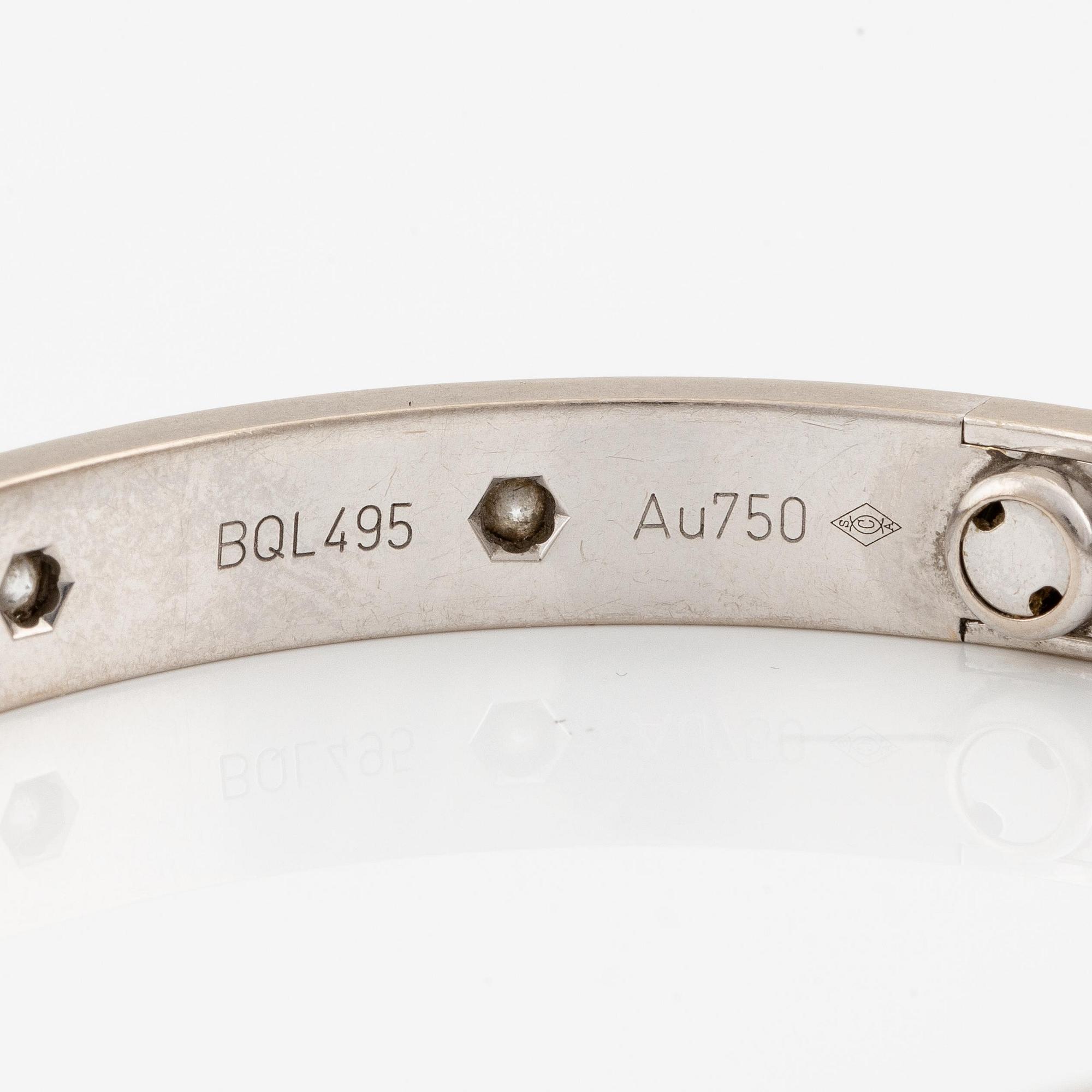 Cartier armband " Love" 18K vitguld med tio runda briljantslipade diamanter.