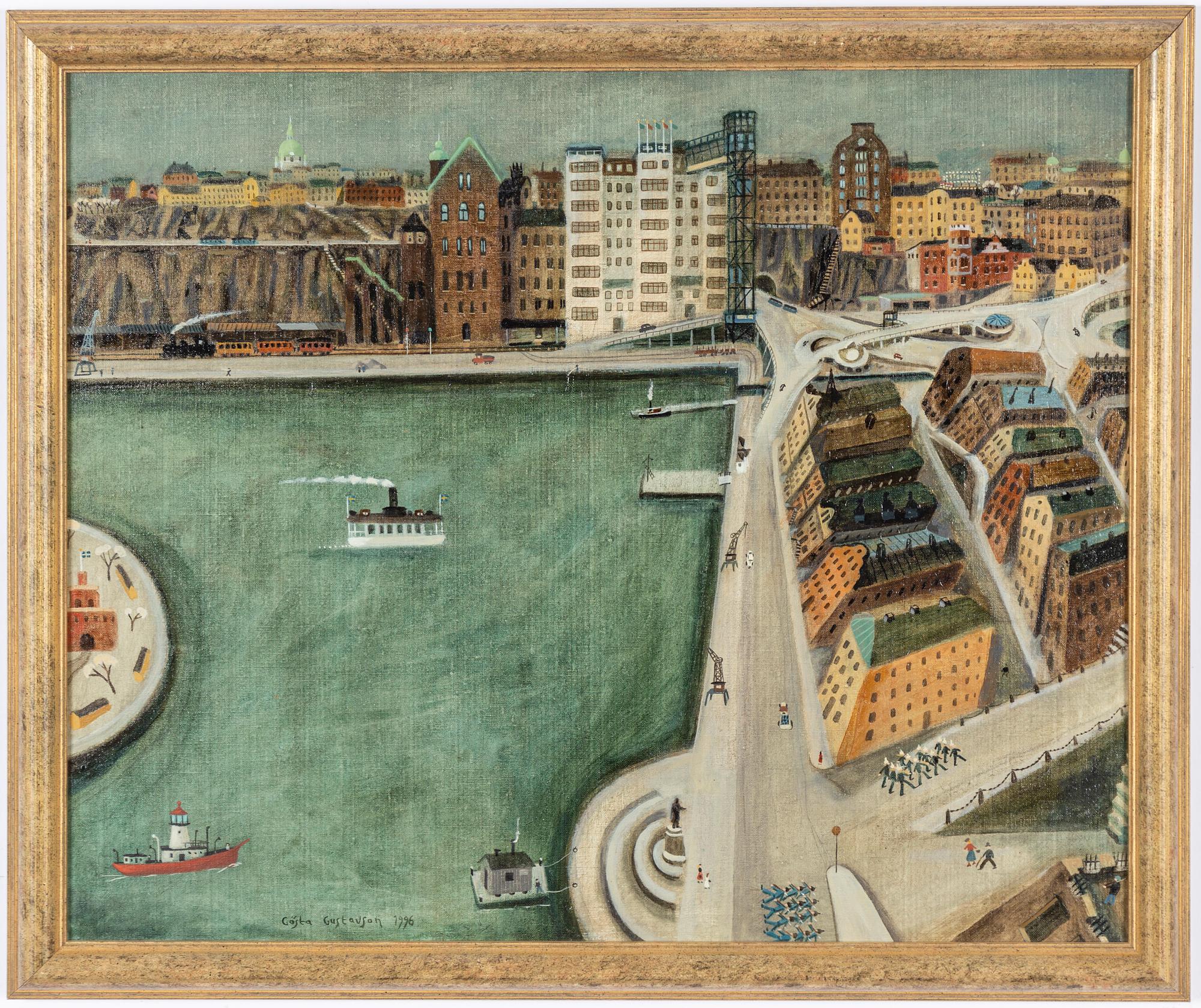 Gösta Gustavson, Vy över Gamla Stan och Slussen, Stockholm.