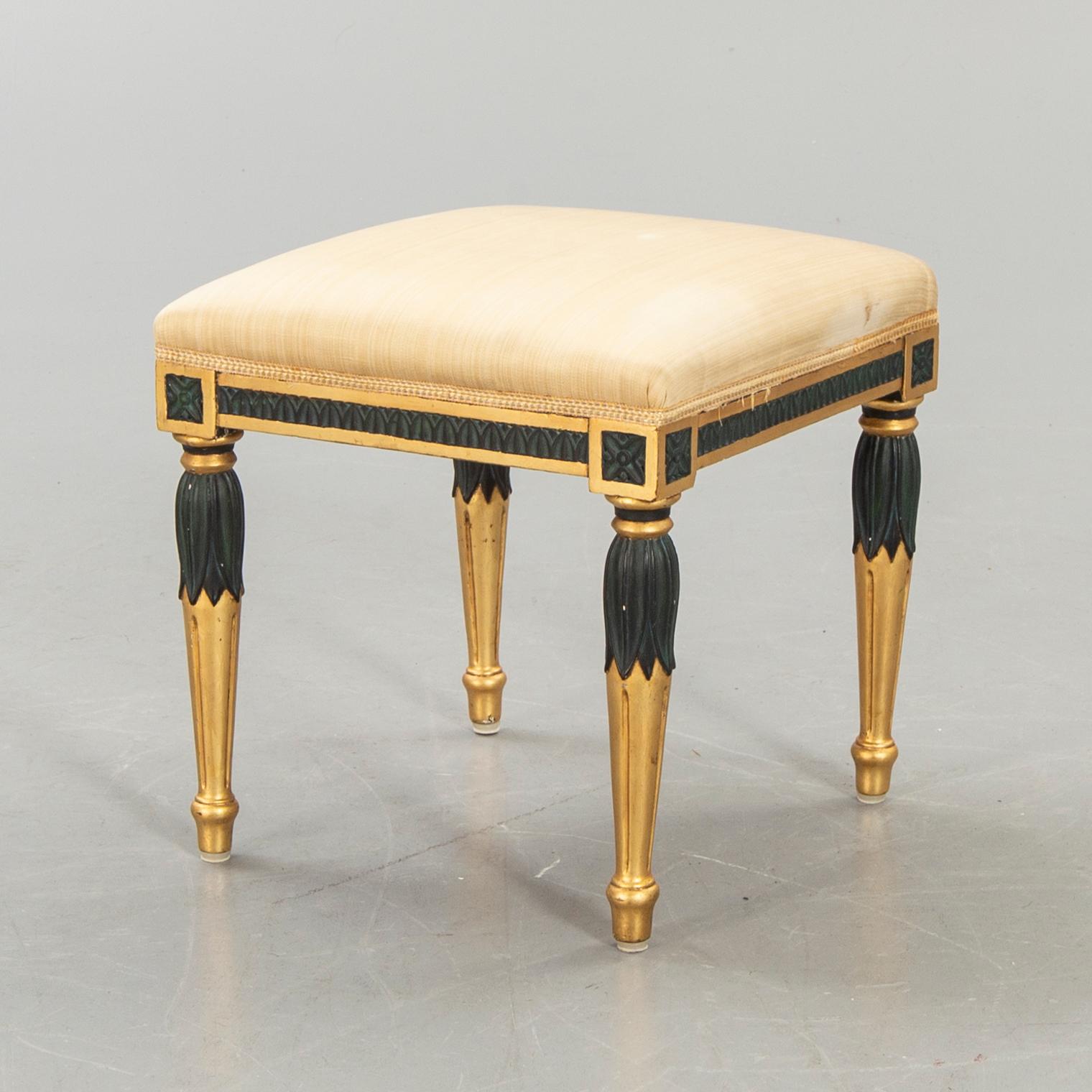A late Gustavian bronzed stool early 1800s.