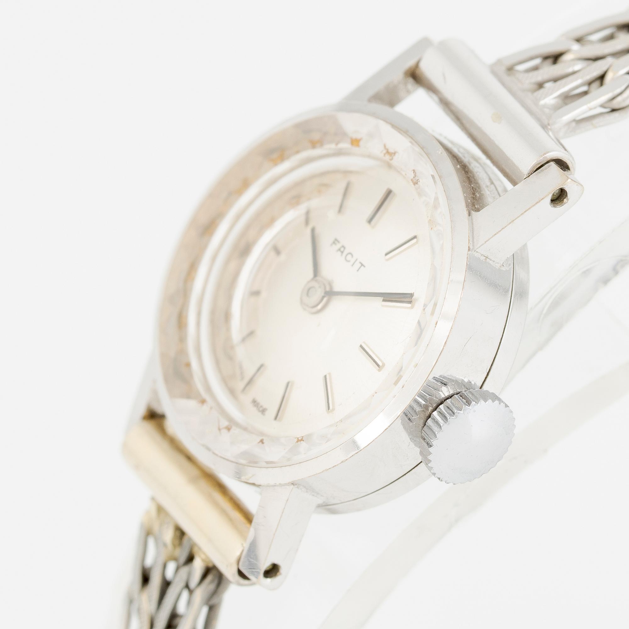 Wristwatch, 18K gold, Facit, 18.5 mm.