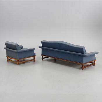 SOFFA samt FÅTÖLJ, 1950/60-tal.